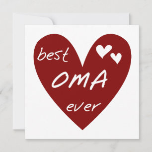 Carte Red Heart Best Oma Ever T-shirts et cadeaux