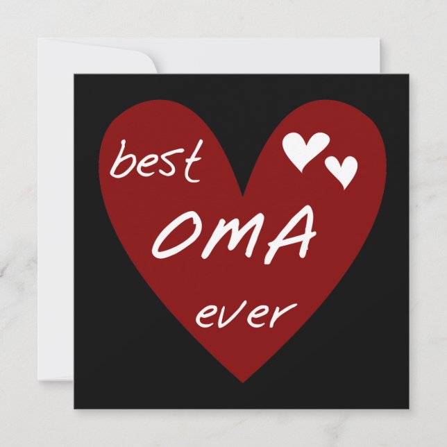 Carte Red Heart Best Oma Ever T-shirts et cadeaux (Devant)