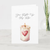 Carte Red Heart Candle Light Up My Life Love (Devant)