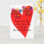 Carte Red Heart du Jour de l'Indépendance (Fleur jaune)