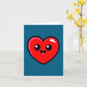 Carte Red Heart Funny Cute Design For Men Women Husband  (Fleur jaune)