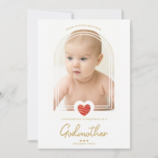 Carte Red Heart Golden Fake Effect Godmother (Devant)