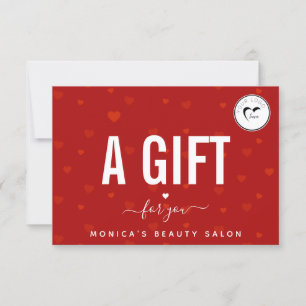 Carte Red Heart Motif & Logo Saint Valentin Romantique