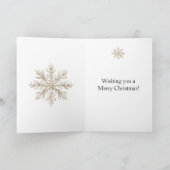 Carte Red Heart Ornament Cream Bow Snowflakes Christmas (Intérieur)