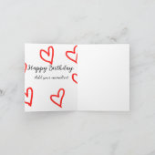 Carte Red heart shaphappy anniversaire ajouter nom texte (Intérieur)