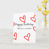 Carte Red heart shaphappy anniversaire ajouter nom texte (Fleur jaune)