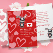 Carte Red Hearts Bunny Love Bandit Funny Valentine's Day
