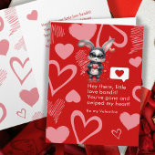 Carte Red Hearts Bunny Love Bandit Funny Valentine's Day