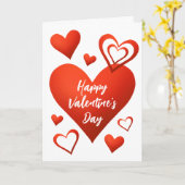 Carte Red Hearts Happy Valentines Day Grey (Fleur jaune)