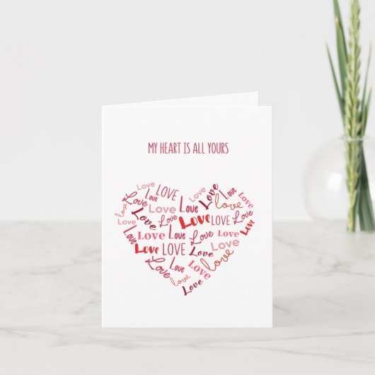 Carte Red Hearts Love Valentine's Day (Devant)