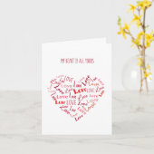Carte Red Hearts Love Valentine's Day (Fleur jaune)