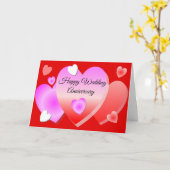 Carte Red Hearts Mariage personnalisé Anniversaire (Fleur jaune)