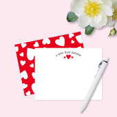 Carte Red Hearts mignonne Girly Note