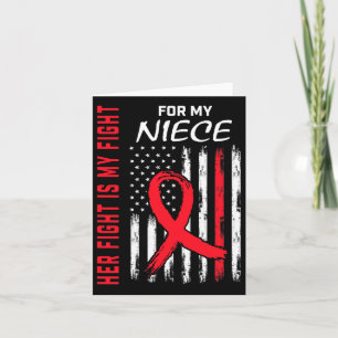 Carte Red Her Fight Niece Maladie de coeur de la nièce S