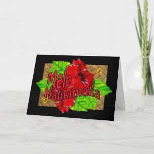 Carte Red Hibiscus Mele Kalikimaka