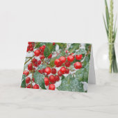 Carte Red Holly Berries en Noël de neige (Devant)