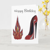 Carte Red Hot Stiletto Chaussure Art (Fleur jaune)