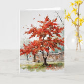 Carte Red Japanese Maple Study B (Fleur jaune)