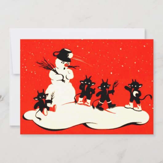 Carte Red Krampus Snowball combat Snowman (Devant)