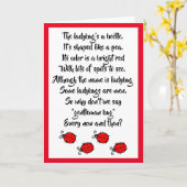 Carte Red Ladybugs & mignon poème (Fleur jaune)