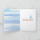 Carte Red Lighthouse and Sailboat 51e anniversaire (Intérieur)