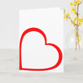 Carte Red Lined Heart On Side Minimalist  (Fleur jaune)