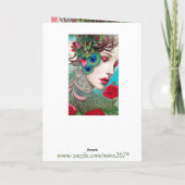 Carte Red Lips et Rose Peacock Abstrait (Dos)