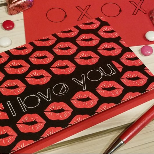 Carte Red Lips I Love You