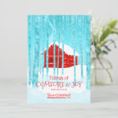 Carte Red Logo Entreprise Fêtes de Noël (Debout devant)