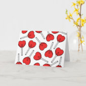 Carte Red Lollipops, Heart Lollipops, Lollipop Pattern (Fleur jaune)