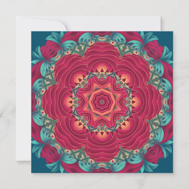 Carte Red Lotus Mandala (Devant)