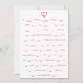 Carte Red Love Heart Mariage Libs Jeu (Devant)
