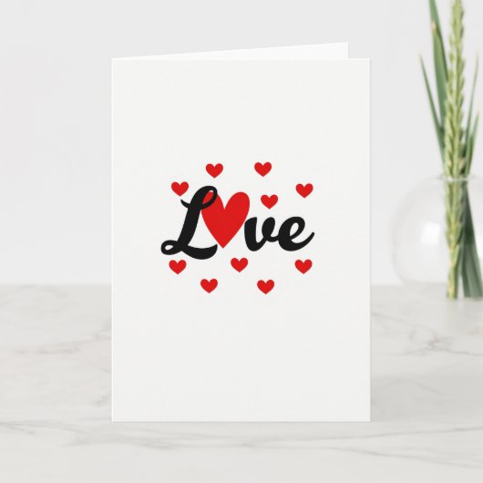 Carte Red Love Hearts Valentine Card (Devant)