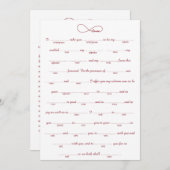 Carte Red Love Infinity Mariage Libs Jeu (Devant / Derrière)