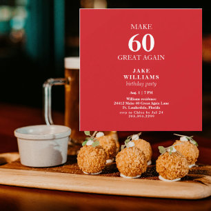 Carte Red Make 60 Great Again fête d'anniversaire