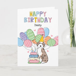 Carte Red Merle Tan Aussiedoodle Chien Joyeux Anniversai