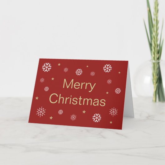 Carte Red Merry Christmas Snowflakes Business (Devant)