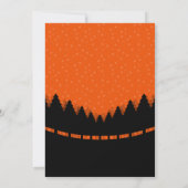 Carte Red Merry Xmas avec style rétro forêt et neige (Dos)