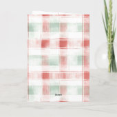 Carte Red Mint Peppermint Mocha Plaid Stripes Christmas (Dos)