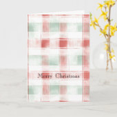 Carte Red Mint Peppermint Mocha Plaid Stripes Christmas (Fleur jaune)