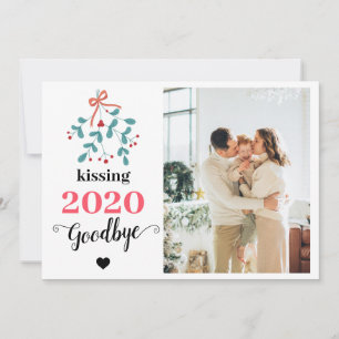 Carte Red Mistletoe Kiss Adieu à 2020 Do-over Funny