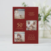 Carte Red Modern 3 Photos Animal de compagnie Tous Anniv (Debout devant)