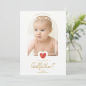 Carte Red Modern Heart Golden Effect Godfather (Debout devant)