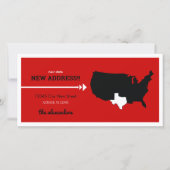 Carte Red New State, New Address ! Texas Moving (Devant)