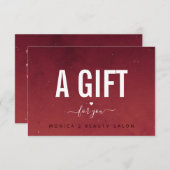 Carte Red Night Sky Galaxy Cosmic Universe Coeur Amour (Devant / Derrière)