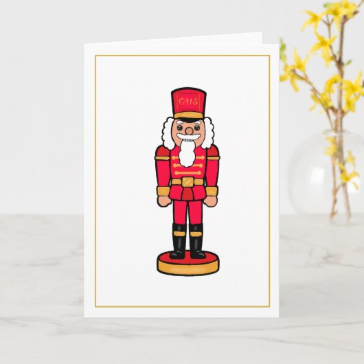 Carte Red Nutcracker Blank Inside Christmas Card (Fleur jaune)