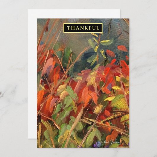 Carte Red Orange Nature Art Holiday (Devant / Derrière)