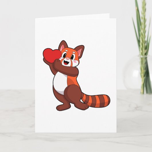 Carte Red panda à Love with Heart.PNG (Devant)