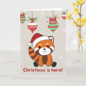 Carte Red Panda Noël Neige Hiver Animaux Pandas Voiture (Fleur jaune)