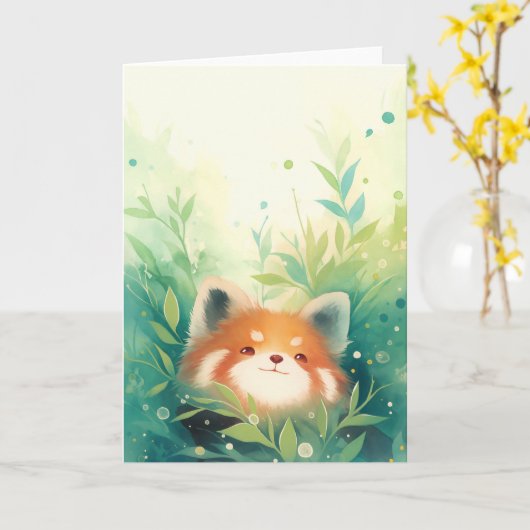 Carte Red Panda Secret World (Fleur jaune)